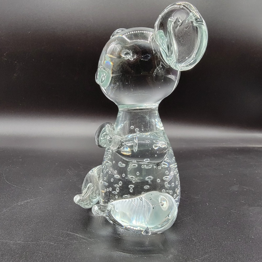 Koala Bear Clear Art Glass Paperweight Figurine 4.25" x 3" Bubbles - Picture 5 of 8